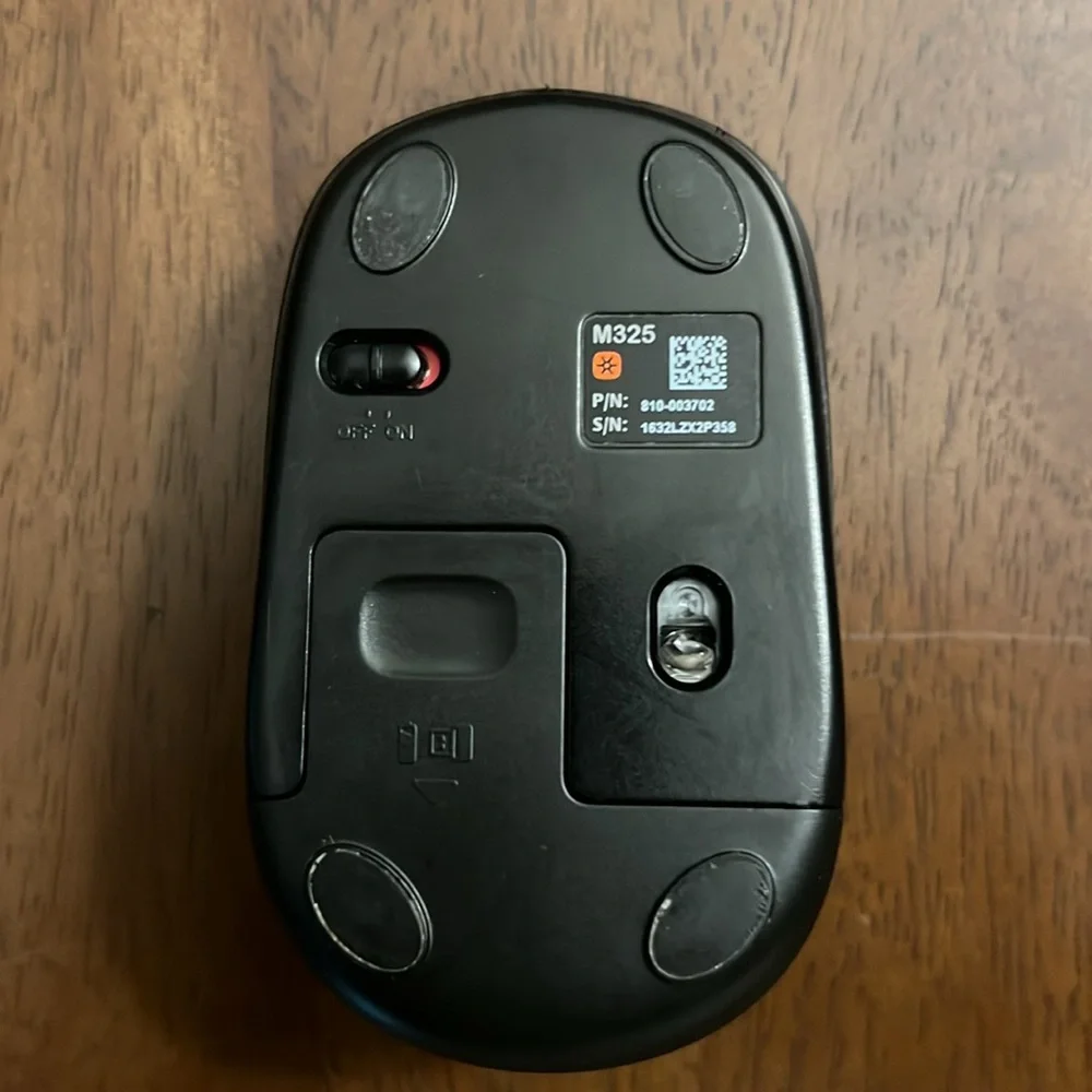 Logitech M325 black and silver wireless mouse